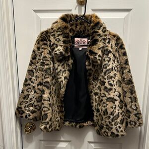 Juicy Couture Kids Leopard Faux Fur Jacket